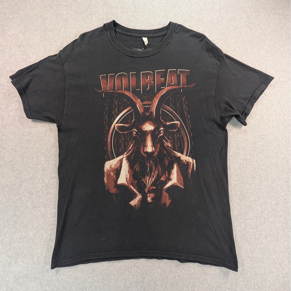 Volbeat‎ North America Tour 2015 T-Shirt Mens Large 21x29 Black Goat Band Tee